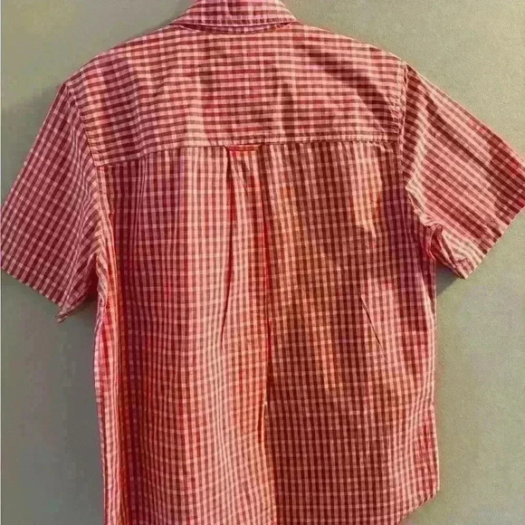 CHAPS Mens Casual Pink Gingham Short Sleeve Shirt - Picture 3 of 4